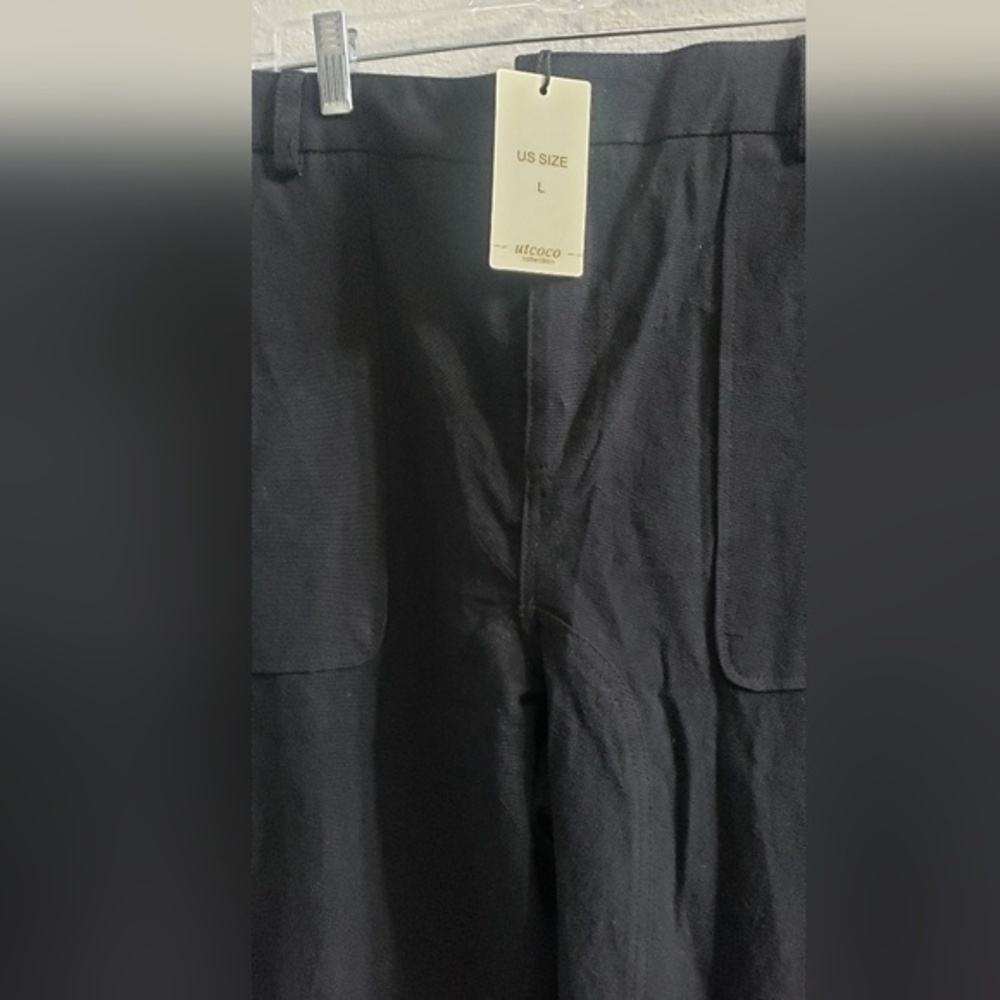 UTCOCO Women's crop elastic cuff pants size large